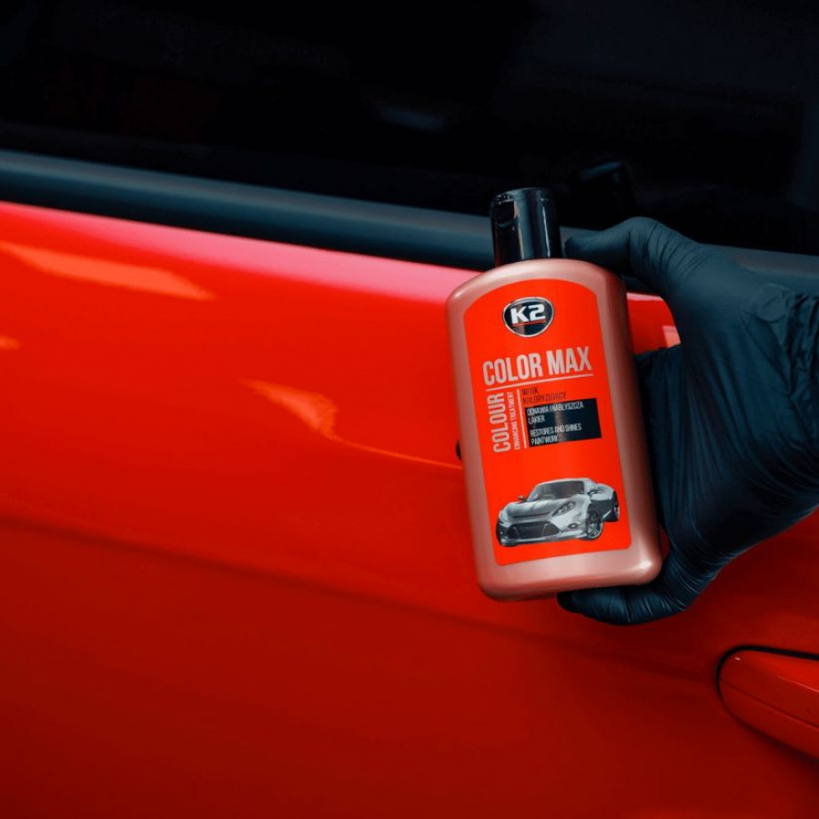 Полироль цветная с воском для автомобиля K2 COLOR MAX, 250 мл, красный - фото3