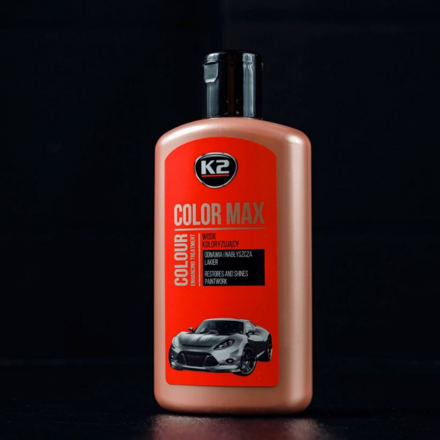 Полироль цветная с воском для автомобиля K2 COLOR MAX, 250 мл, красный - фото2