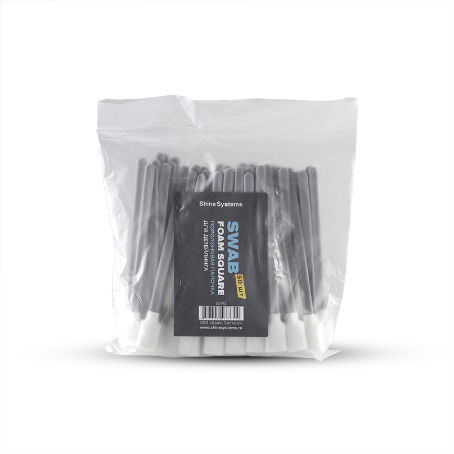 Микрофибровая палочка для детейлинга Swab Microfiber Square, 50 шт. / Shine Systems - фото
