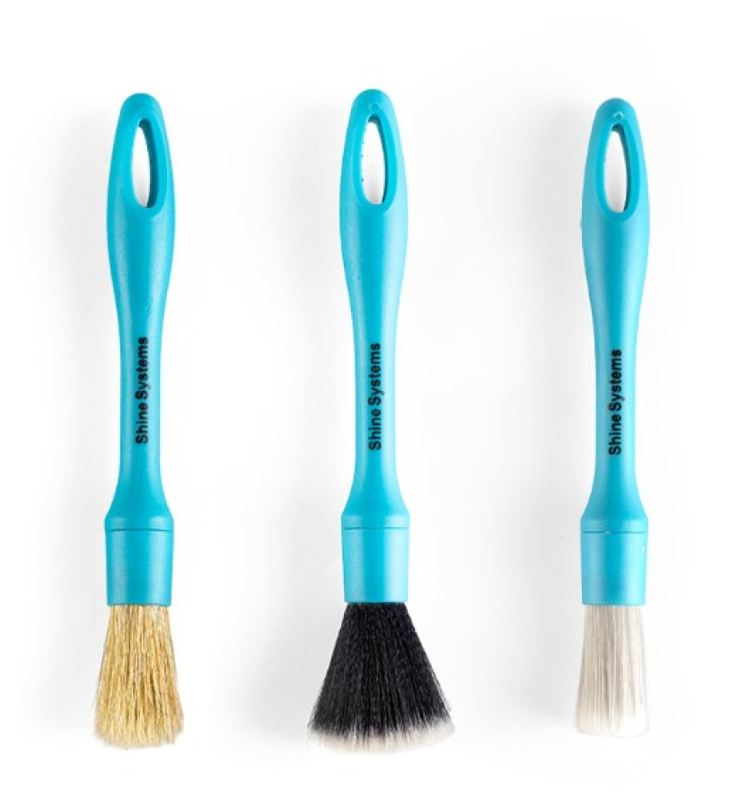 Набор профессиональных кистей для автомобиля Detail Brush Kit, 3 шт. / Shine Systems - фото