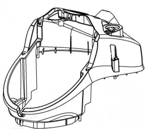 Верхняя часть корпуса паропылесоса SV 7 (Karcher) - фото